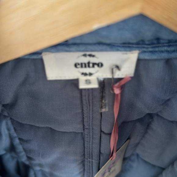 NWT Entro quilted Chambray Blue Jacket - small - Picture 2 of 5